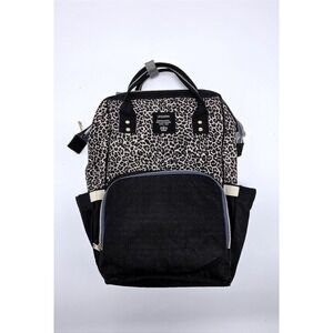 LEQUEEN Leopard Print Diaper Bag Backpack Mommy Bag Organizer Nappy